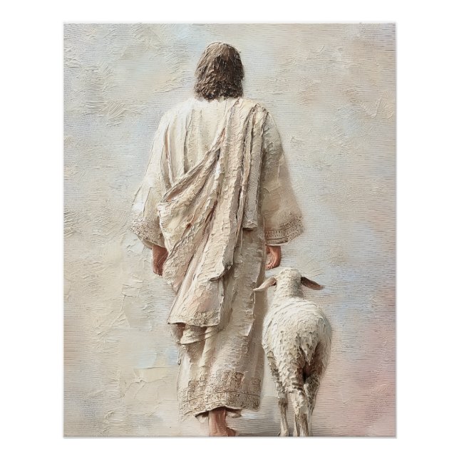 Póster Jesús caminando con el cordero (Anverso)