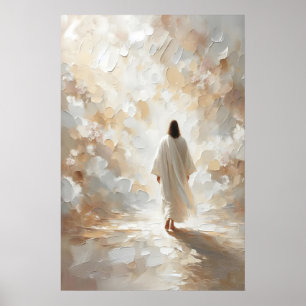 Póster Jesús caminando El Buen Pastor Él me guía Jesús