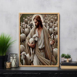 Póster Jesús Caminando entre su rebaño