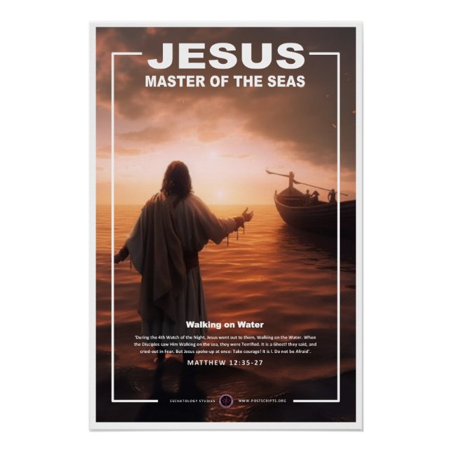 Póster Jesús - Caminando por el agua 1 (Anverso)
