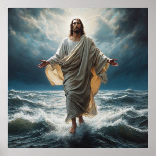 Póster Jesús caminando sobre el agua