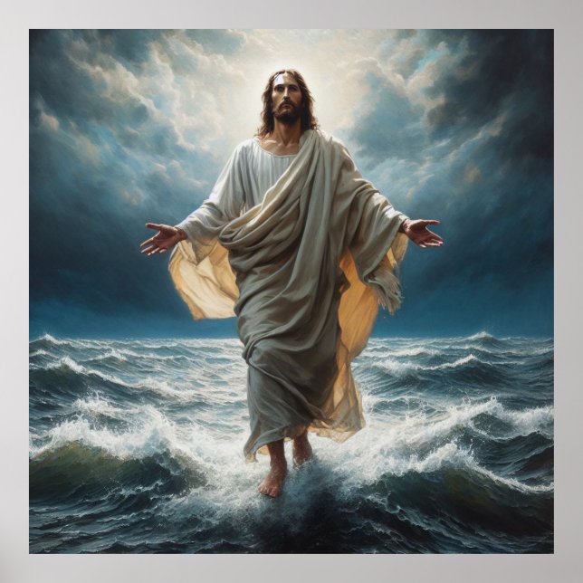Póster Jesús caminando sobre el agua (Frente)