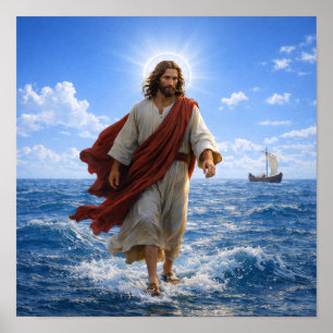 Póster Jesús caminando sobre el agua