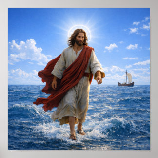 Póster Jesús caminando sobre el agua