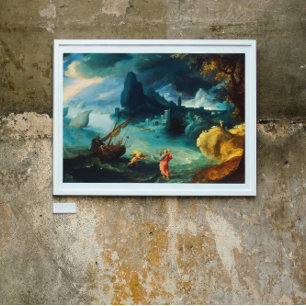 Póster Jesús caminando sobre el Mar de Galilea Paul Bril 