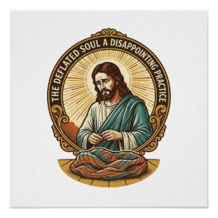 Póster Jesús Completamente Desinflado Bola de Yoga Plana