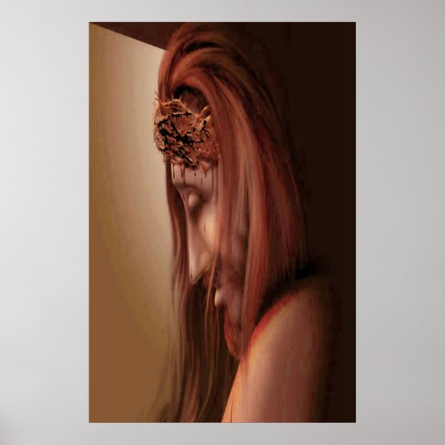 Póster Jesús con espinas en la cabeza (Frente)