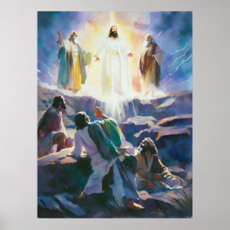 Póster Jesús Con Moisés Y Elías En La Montaña