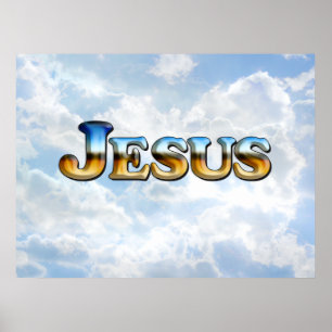 Póster Jesús con nubes - Poster