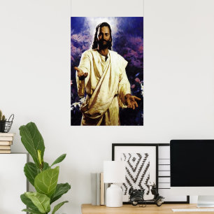 Póster Jesús con sus brazos abiertos.