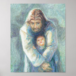 Póster Jesús con un niño