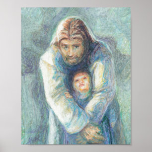 Póster Jesús con un niño