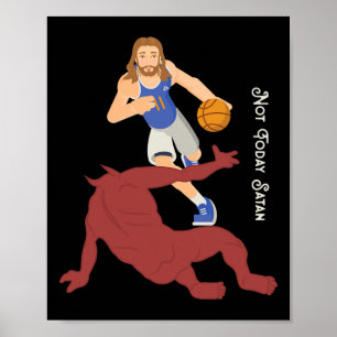 Póster Jesús Cristiano Contra Satanás No Hoy Bysketbyll