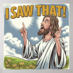 Póster Jesús cristiano te está vigilando, Jesús lo vi