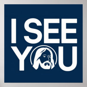 Póster Jesús cristiano te está vigilando, Jesús te veo