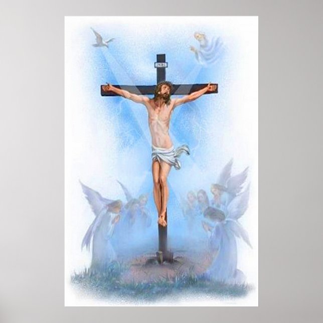 Póster Jesús cruza al poster de pájaros (Frente)