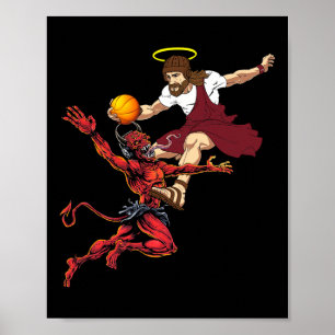 Póster Jesús Cruza El Devil Jugador De Baloncesto