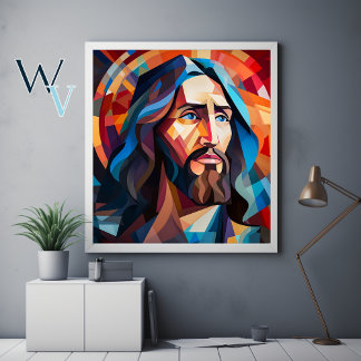 Póster Jesús Cubism Art