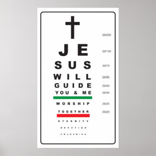 Póster jesus de la tabla ocular de snellen - poster