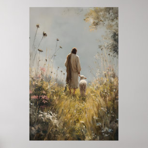 Póster Jesús deja a los 99 El buen pastor oveja perdida