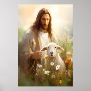 Póster Jesús deja a los 99 Parábola de la oveja perdida