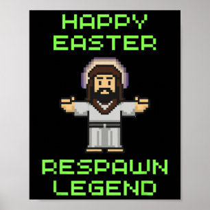 Póster Jesús del juego de video de Pascua divertida - Ley