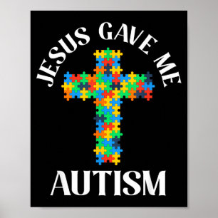 Póster Jesús dio conciencia del autismo cristiano autista