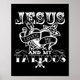 Póster Jesús Divertido Me Ama Y Mis Tatuajes