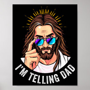 Póster Jesús divertido se lo voy a contar a papá Religios