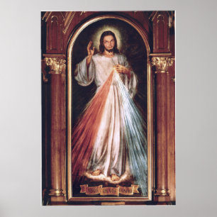 Póster Jesus Divine Mercy Jezu ufam Tobie Barmherzigkeit