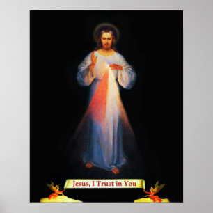 Póster Jesus Divine Mercy St Faustina 02 Poster