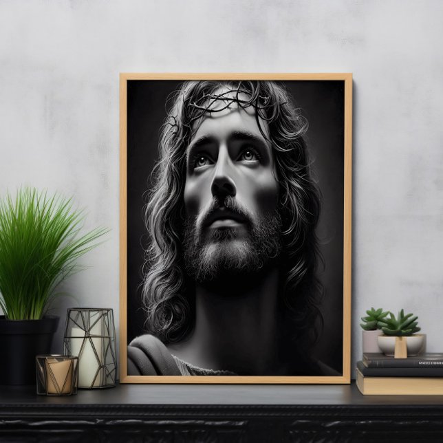 Póster Jesús Divino Pastor con mirada tensa (Subido por el creador)