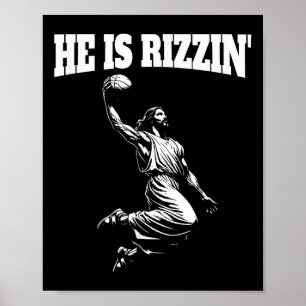 Póster Jesus Dunking Meme Heaven Basketball Dunk Es Ri