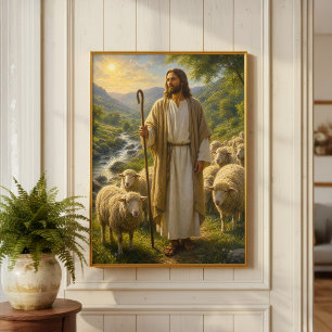 Póster Jesús el Buen Pastor en Golden Valley