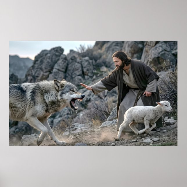 Póster Jesús el Buen Pastor y Protector (Frente)