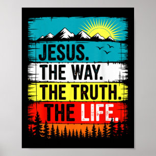 Póster Jesús El Camino Verdad Vida Fe Versículo Bíblico C
