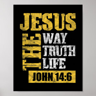 Póster Jesús El Camino Verdad Vida Juan 14:6 Biblia Crist