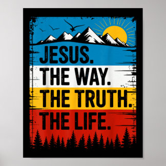 Póster Jesús El Camino Verdad Vida Versículo Bíblico Cris