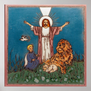 Póster Jesús el León y el Cordero