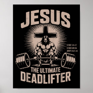 Póster Jesús El Niño Musculoso Levantador de Peso Definit