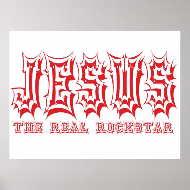 Póster Jesús, el verdadero Poster cristiano Rockstar (Frente)