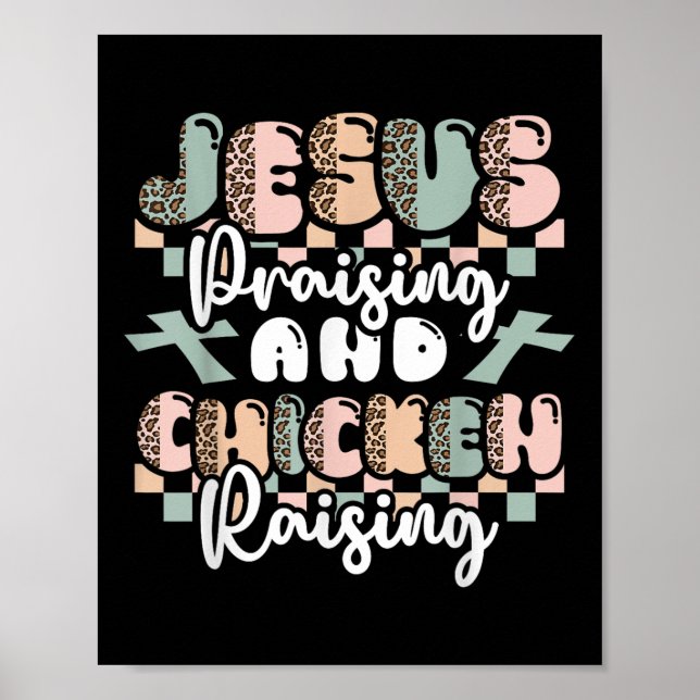 Póster Jesús Elogiando Al Pollo Elevando La Graciosidad C (Frente)