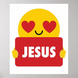 Póster Jesús Emoji Corazón Ojo Shirt Tee