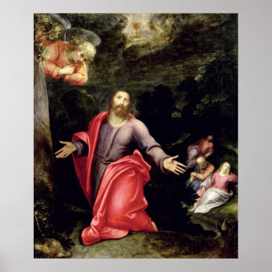 Póster Jesús en el jardín de las aceitunas, c.1590-95