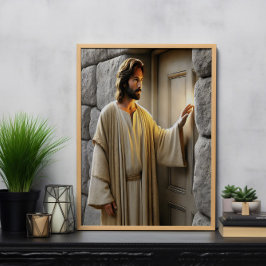 Póster Jesús en la puerta de la Antigüedad del amanecer