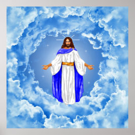 Póster Jesús en las nubes