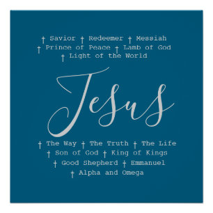 Póster "Jesús es" basado en la fe cristiana