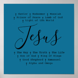 Póster "Jesús es" basado en la fe cristiana
