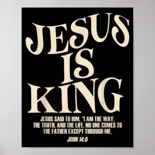 Póster Jesús es el Rey Biblia Verso Juan 14_6 Cristiano D
