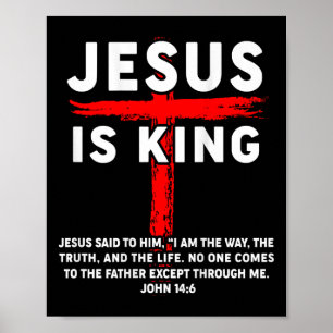 Póster Jesús Es El Rey Hombres Mujeres Cristianas Cruz Ni